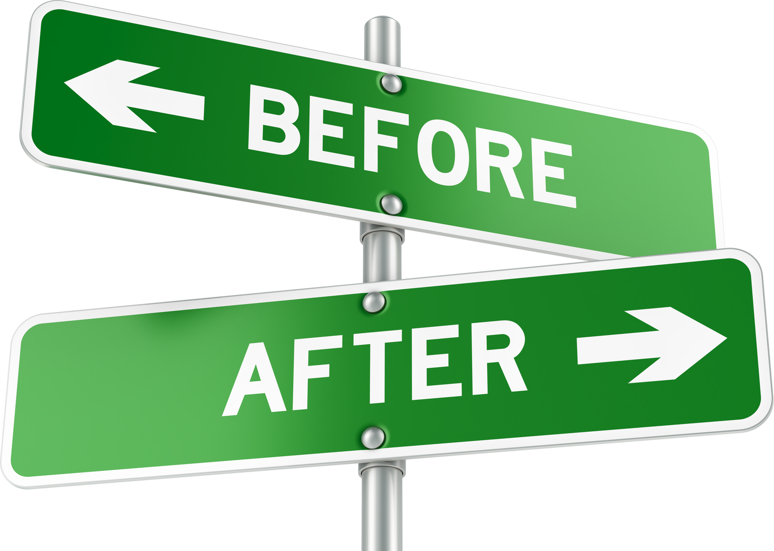 After and Before directions. Opposite traffic sign, 3D rendering isolated on transparent background